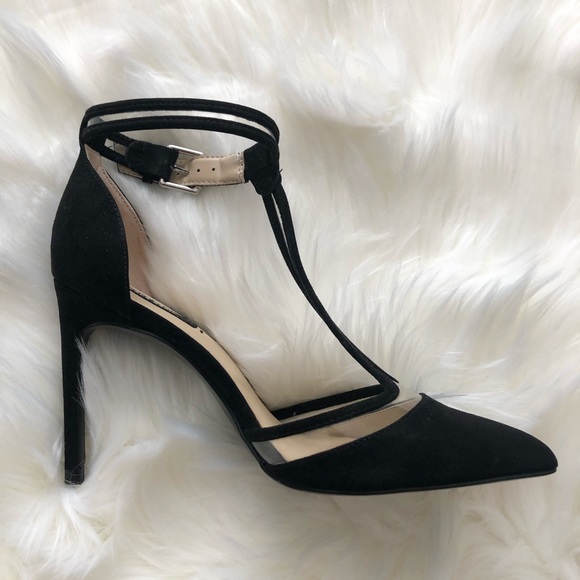 Zara Vinyl Black High Heel Court Shoes Size 6.5 - Picture 10 of 10